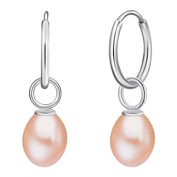 Svetlooranžové perlové náušnice Chakra Pearls