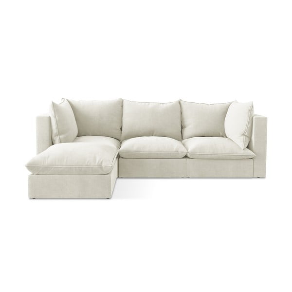 Béžová rohová pohovka (ľavý roh/s leňoškou) Manao – Makamii