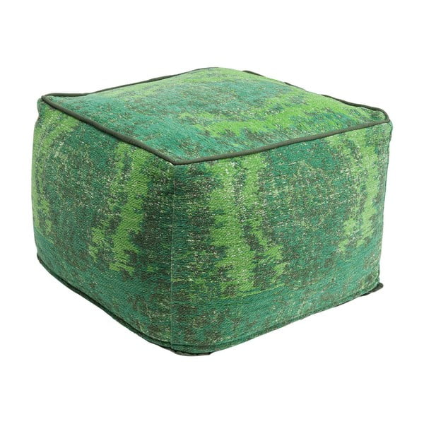 Zelený puf s ornamentom Kare Design Kelim