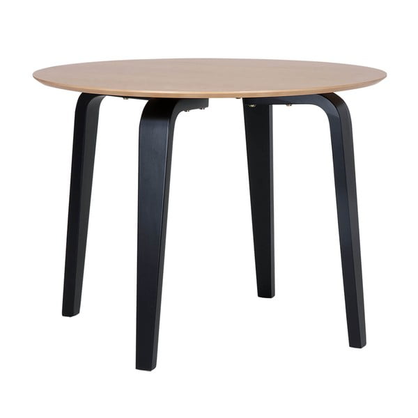 Hnedý jedálenský stôl s čiernym podnožím sømcasa Nora, ø 100 cm