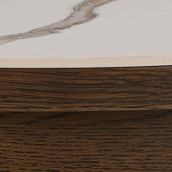 Béžový/tmavohnedý okrúhly konferenčný stolík s keramickou doskou ø 90 cm Southampton – Actona-image-3