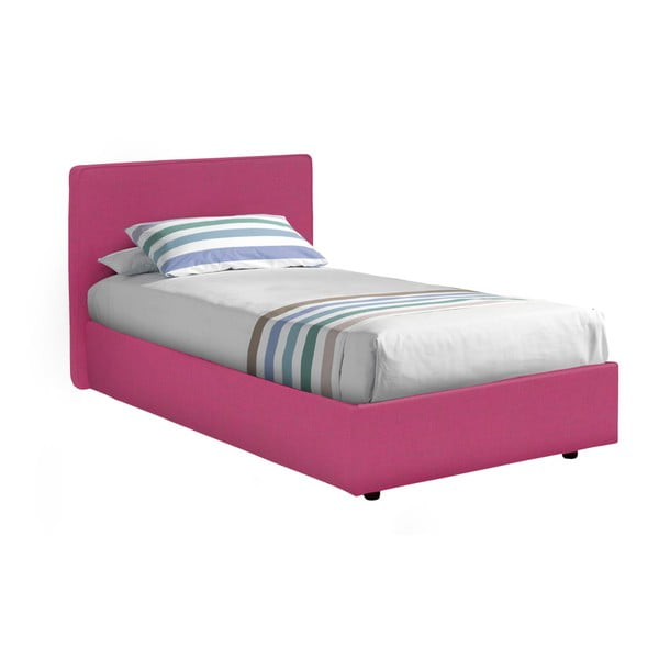Ružová jednolôžková posteľ s úložným priestorom 13Casa Ninfea, 80 × 190 cm