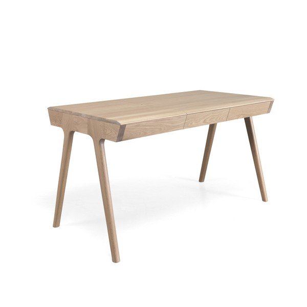 Pracovný stôl z dubového dreva s úložným priestorom Wewood - Portugues Joinery Metis