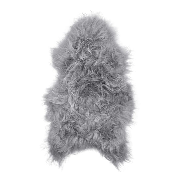 Sivá ovčia kožušina s dlhým vlasom Arctic Fur Ptelja, 100 × 55 cm