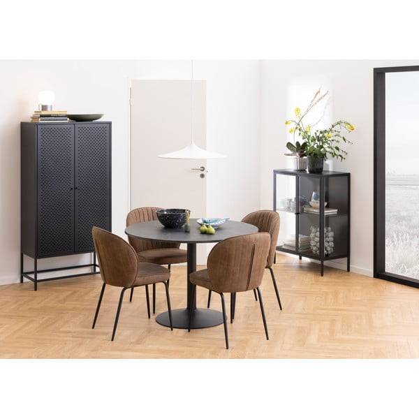 Čierna kovová šatníková skriňa 80x160 cm Newcastle – Actona-image-1