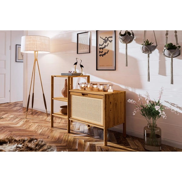 Knižnica z dubového dreva v prírodnej farbe 115x86 cm Pola - The Beds-image-3