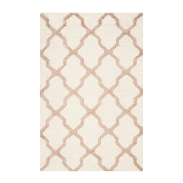 Bielo-béžový vlnený koberec Safavieh Ava, 121 × 182 cm