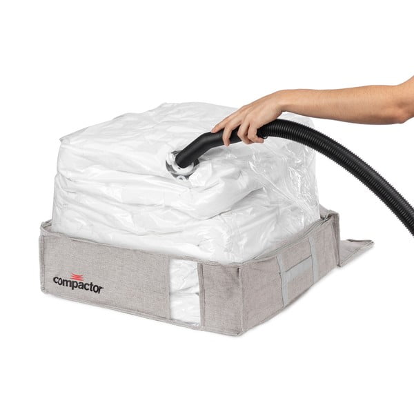 Sivý kompresný úložný box Compactor Oxford, 145 l