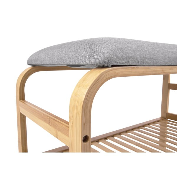 Bambusová skrinka na topánky s lavicou v prírodnej farbe Dure – Leitmotiv-image-3