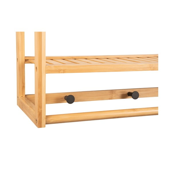 Bambusový nástenný vešiak v prírodnej farbe s poličkou Sheer - Leitmotiv-image-3