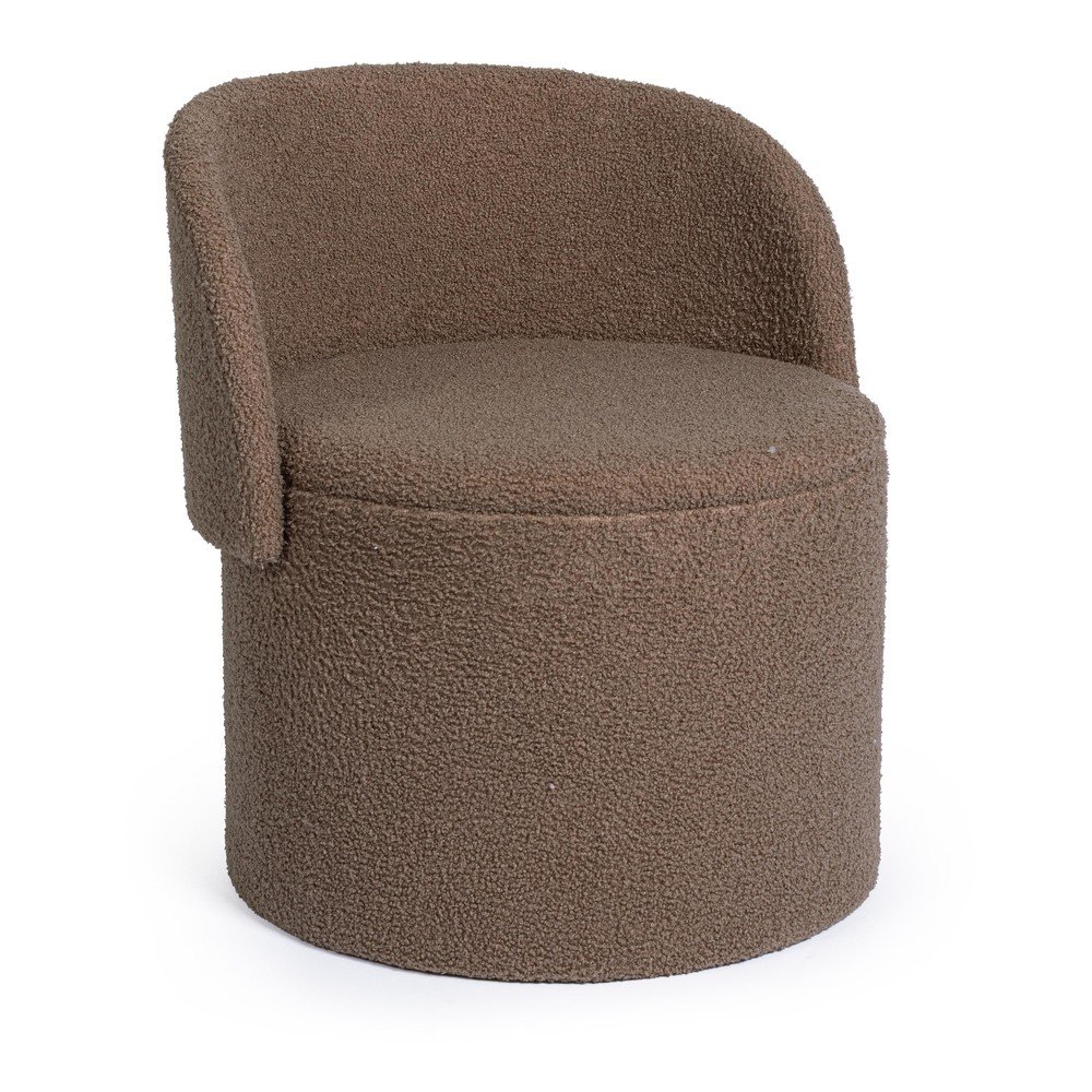 E-shop Taupe taburet z textílie buklé Anthea – Yes Everyday