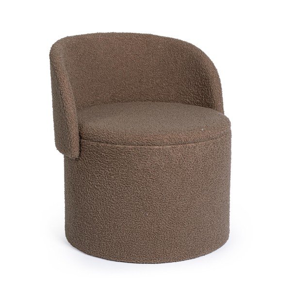 Taupe taburet z textílie buklé Anthea – Yes Everyday