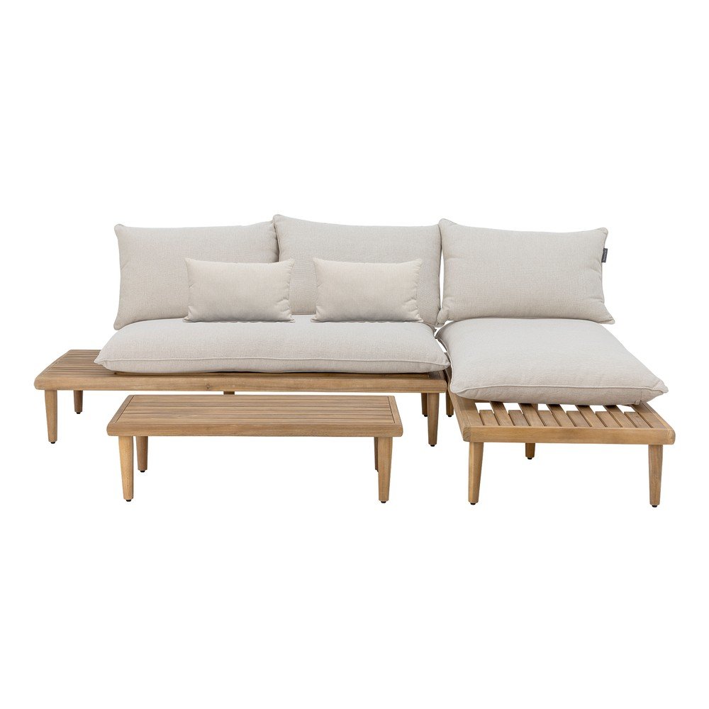 Béžová záhradná lounge súprava z masívu akácie pre 3 osoby Cesano – Bloomingville
