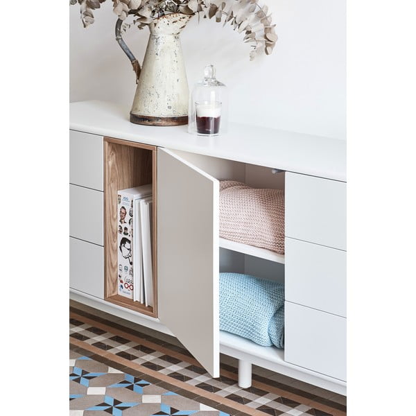 Krémovobiela komoda 180x76x40 cm Corvo – Teulat-image-1