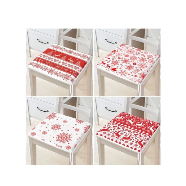 Sedáky v súprave 4 ks s vianočným motívom 40x40 cm Snowflakes – Mila Home-image-3