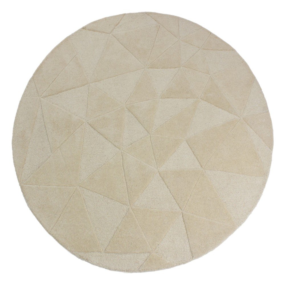 E-shop Béžový ručne tkaný vlnený okrúhly koberec ø 160 cm Shard – Flair Rugs
