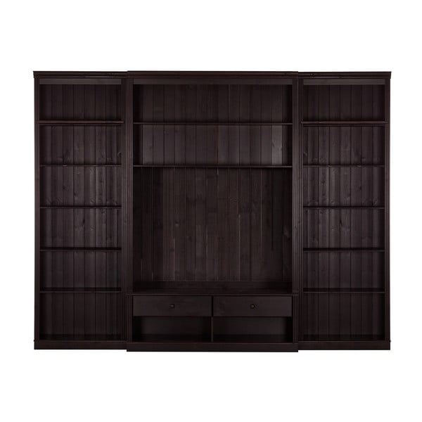 Hnedá TV zostava z borovicového dreva 288x223 cm Anita – Støraa