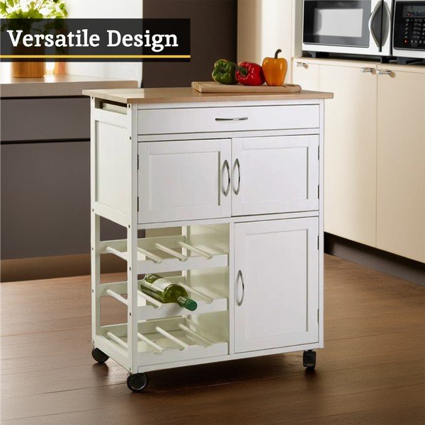 Bambusový servírovací stolík na kolieskach 37x67 cm Harlow – Premier Housewares-image-4