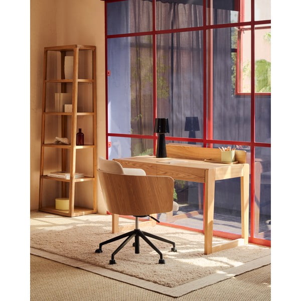 Pracovný stôl s doskou v dekore jaseňového dreva 60x120 cm Arandu – Kave Home-image-1