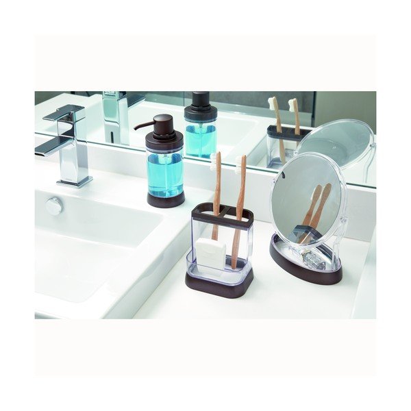 Dóza na mydlo s pumpičkou v tmavobronzovej farbe iDesign Haley-image-3