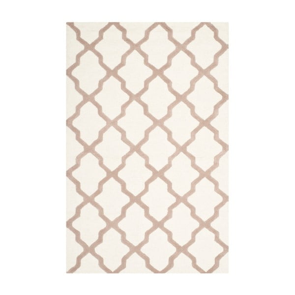 Vlnený koberec Ava White Beige, 182x274 cm