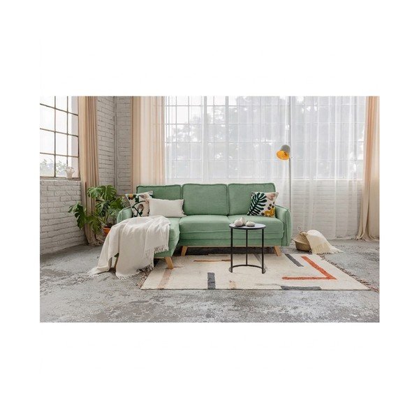 Svetlozelená menčestrová rozkladacia rohová pohovka (variabilná) Tori – Bonami Selection-image-1