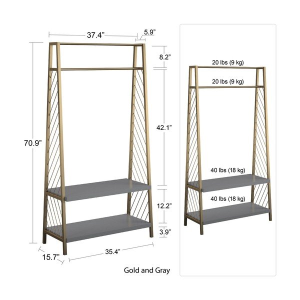 Súprava do predsiene v sivo-zlatej farbe CosmoLiving by Cosmopolitan Brielle-image-4