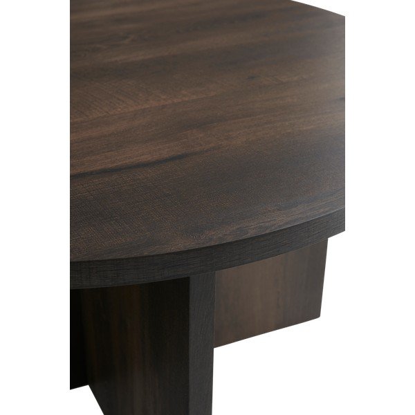 Hnedý okrúhly konferenčný stolík z MDF ø 85 cm Poppy – Ellos Home-image-3