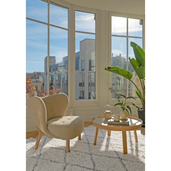 Krémový prateľný ručne tkaný vlnený koberec 140x200 cm Berber Soul – Lorena Canals-image-3