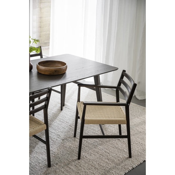 Jedálenská stolička v tmavohnedo-prírodnej farbe Harlan – Rowico-image-1