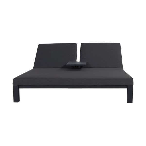 Čierne dvojmiestne polstrované záhradné ležadlo Eva – Hartman-image-1