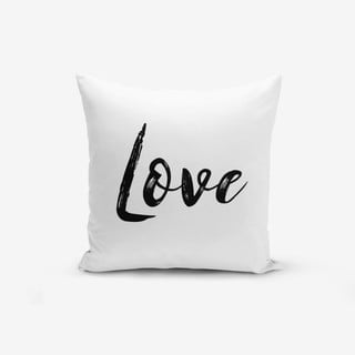 Obliečka na vankúš s prímesou bavlny Minimalist Cushion Covers Love Writing, 45 × 45 cm