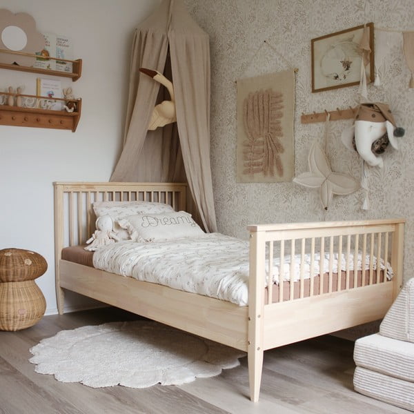 Krémový umývateľný ručne tkaný bavlnený detský koberec ø110 cm Gabrielle – Nattiot-image-2