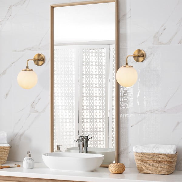 Biele/v mosadznej farbe nástenné svietidlo ø 15 cm Viran – Opviq lights-image-2