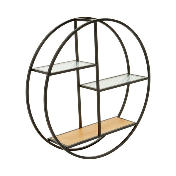 Čierna/v prírodnej farbe poschodová kovová polica 61 cm Mataram – Premier Housewares