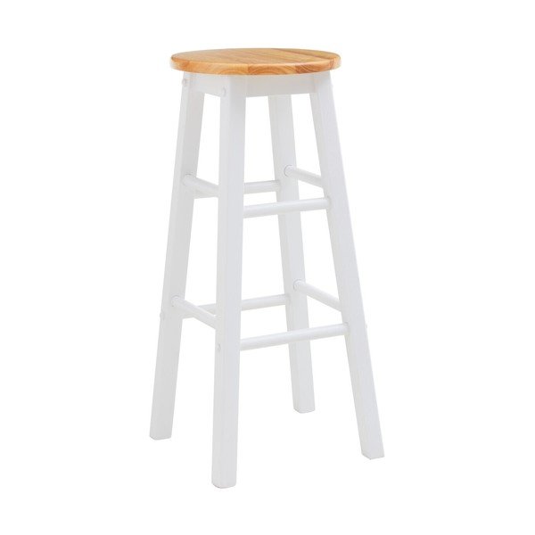 Biela/v prírodnej farbe barová stolička z kaučukového dreva (výška sedadla 74 cm) Chester – Premier Housewares
