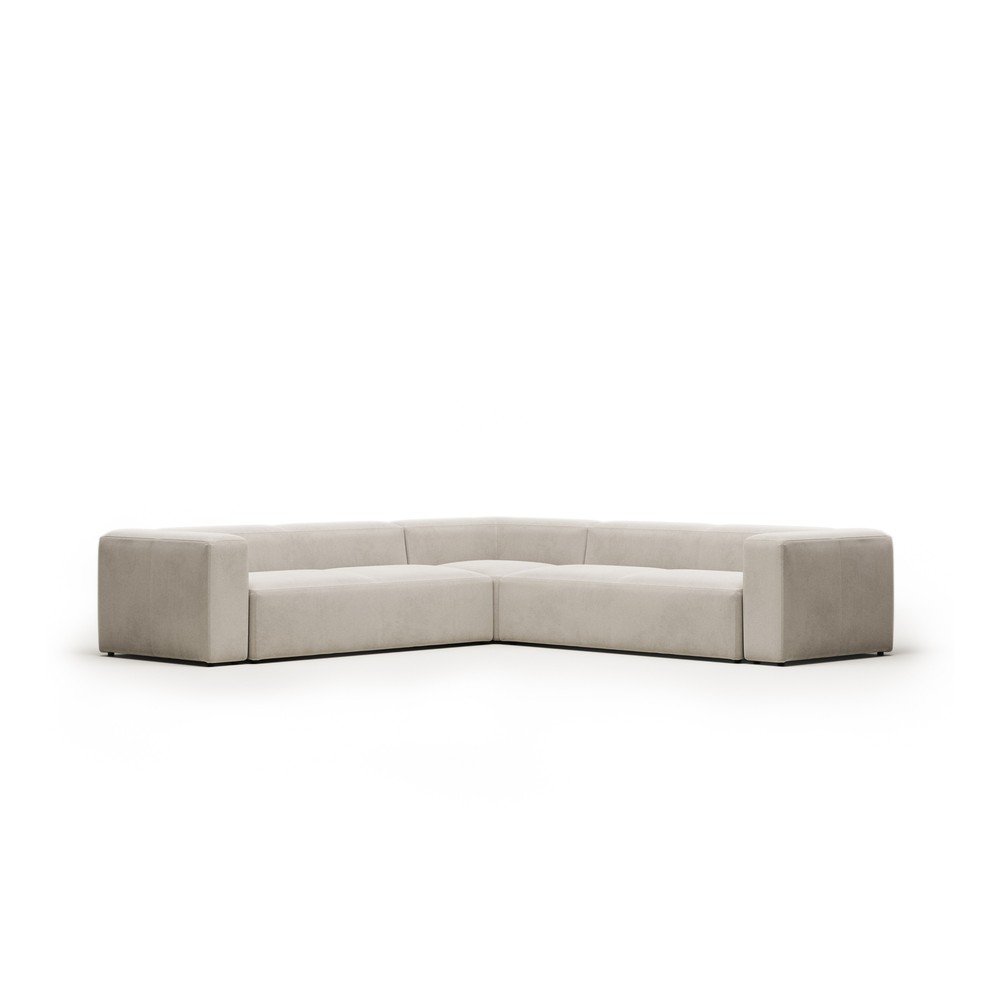 Béžová ženilková rohová pohovka Blok – Kave Home