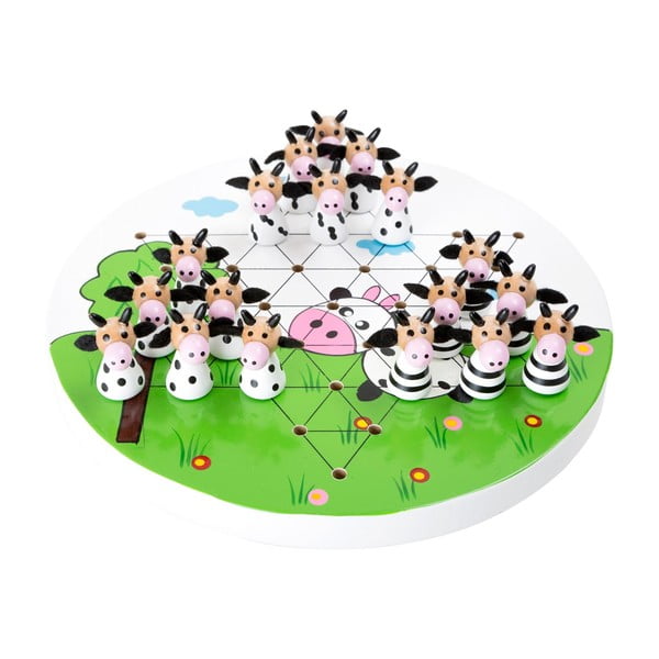 Detská drevená strategická hra Legler Halma Cows