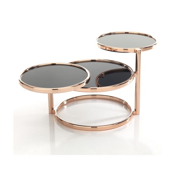 Otočný konferenčný stolík v medenej farbe a s čiernou doskou Tomasucci Tree Rings Cooper, Ø 50 cm-image-2