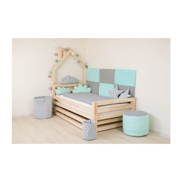 Sada 4 predĺžených nôh z prírodného smrekového dreva k posteli Benlemi, výška 20 cm-image-2