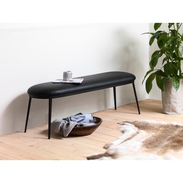 Čierna lavica z imitácie kože Gain – Unique Furniture-image-1