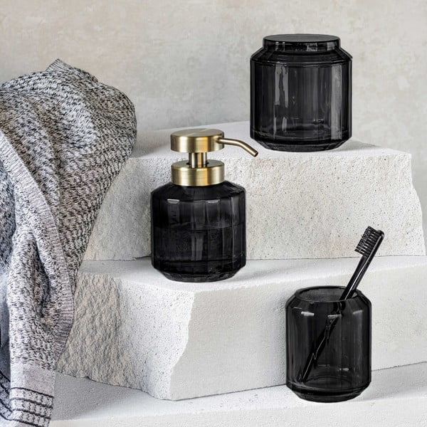 Čierny sklenený téglik na zubné kefky Vision – Mette Ditmer Denmark-image-1