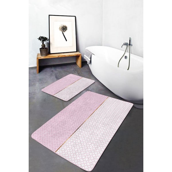 Ružové kúpeľňové predložky v súprave 2 ks 60x100 cm – Mila Home-image-2