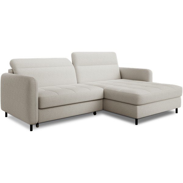 Krémovobiela rozkladacia/s úložným priestorom rohová pohovka z textílie buklé (pravý roh/s leňoškou) Gomsi – ELTAP-image-2