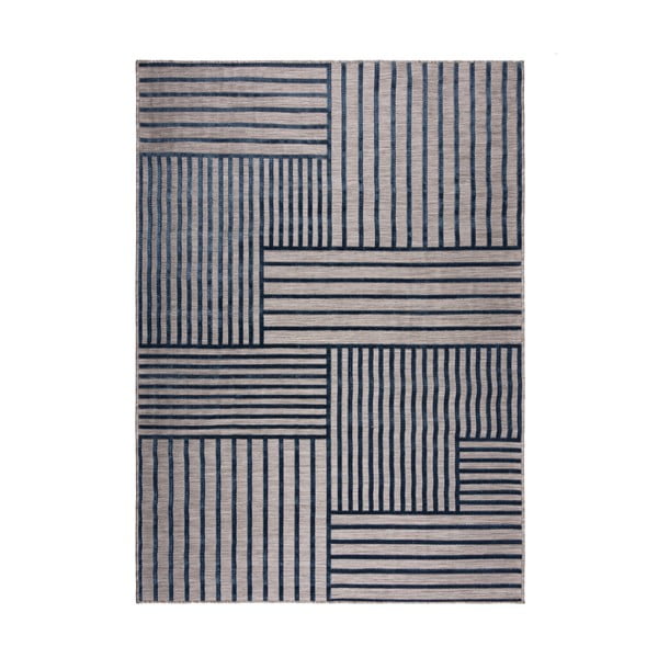 Tmavomodrý vnútorný a vonkajší koberec 120x170 cm Vigo Blocks – Flair Rugs