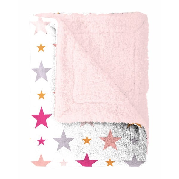 Detský pléd Home Collection Starry pink, ružové hviezdičky, 130x170 cm