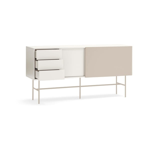 Béžovo-krémová nízka komoda s posuvnými dverami 180x91 cm Nube – Teulat-image-4