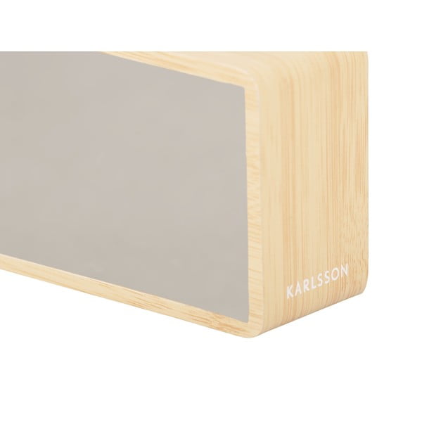 LED budík v striebornej farbe a dekore svetlého dreva Karlsson Mirror-image-3