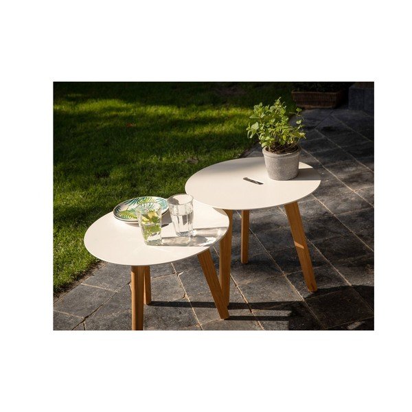 Okrúhle záhradné odkladacie stolíky v súprave 2 ks ø 50 cm Laura – Exotan-image-1