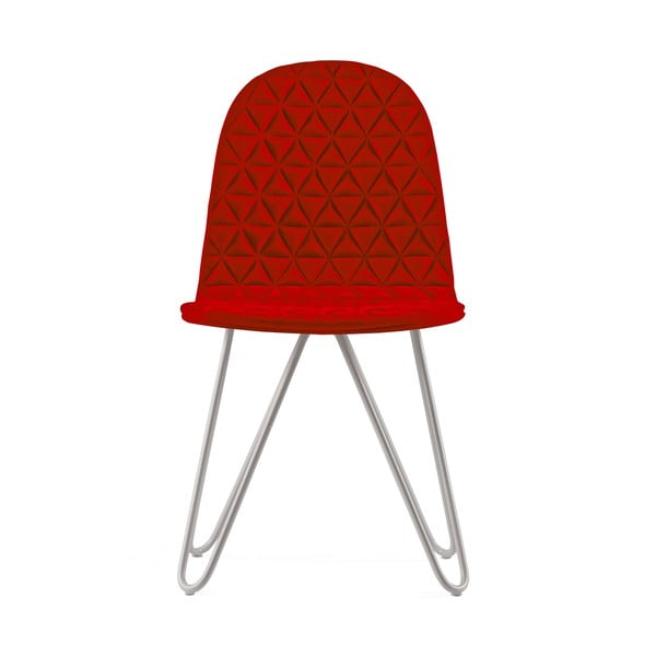 Červená stolička s kovovými nohami IKER Mannequin X Triangle